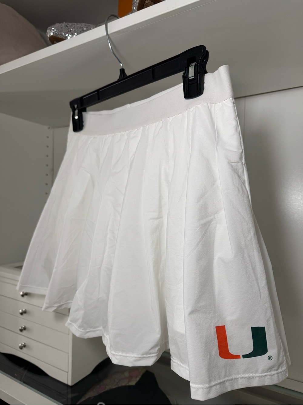 University of Miami White Pleated Tennis Skirt